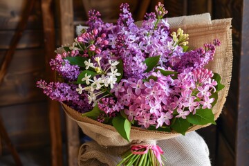 Bouquet of Lilac Flowers - Spring Arrangement for March Event Gift