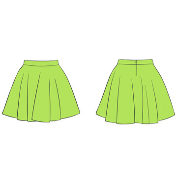 recommend clip art: light green short skirt mockup illustration