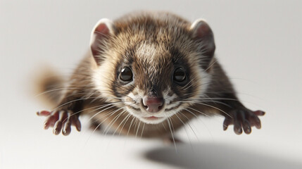 3D graphic of a colorful parrot on a white background