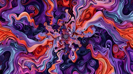 Obraz premium Mesmerizing Swirls of Vibrant Digital Abstractions Evoking Cosmic Explosions and Fluid Energy