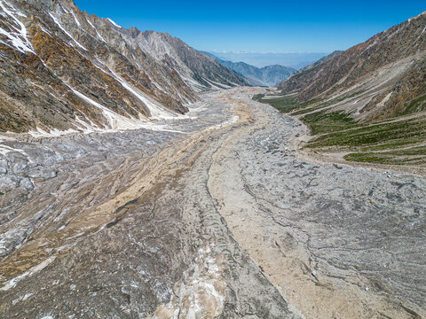 Aerial view of snow-covered Himalayas and Diamir Glacier, Nanga Parbat, Gilgit-Baltistan, Pakistan.