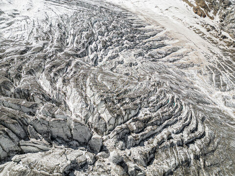 Aerial view of Diamir Glacier on Nanga Parbat, Astore, Skardu, Gilgit-Baltistan, Pakistan.