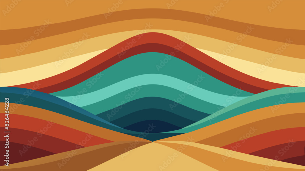 Poster sands of different colors are carefully layered on top of each other creating a mesmerizing kaleidos