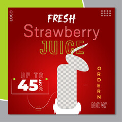 Restaurant social media square banner template for business promotion
