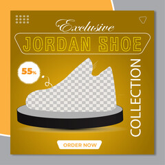 Social media post or web banner template design with abstract background
