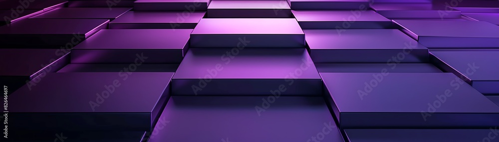 Poster abstract 3d purple and blue squares pattern background with a futuristic touch, ideal for modern tec