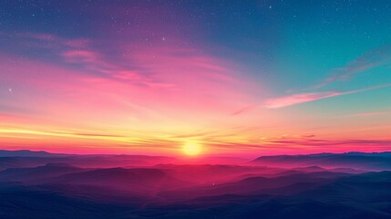 Sky Gradients Landscape: A photo showcasing the gradient of colors in the sky