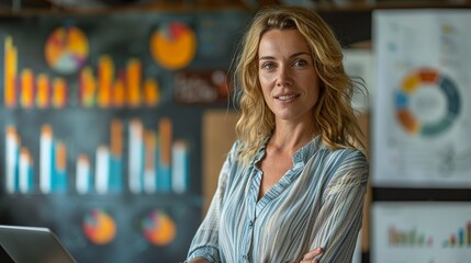 A woman leading a financial seminar, sharing knowledge and insights on wealth building and management.