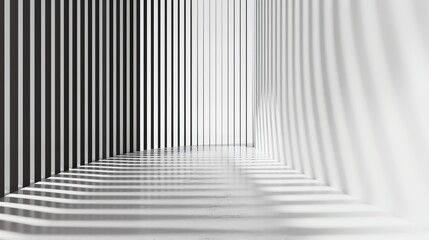 Abstract image of white and black vertical lines creating a modern, minimalistic pattern and sleek, harmonious visual effect.