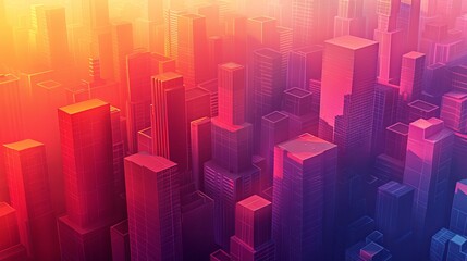 Urban Gradients Cityscape: A 3D illustration depicting gradients in an urban environment