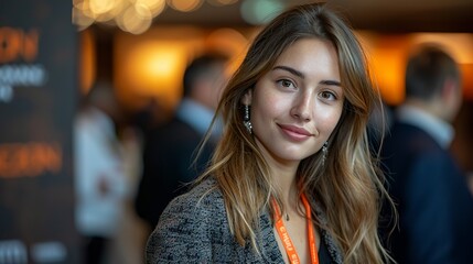 Obraz premium Business professionals attending a corporate event, networking and building relationships in the finance industry.