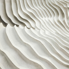 Obraz premium Modern Organic White Concrete Wave Texture for Contemporary Architectu