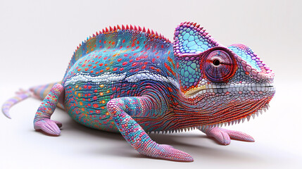 3D model of a curious kitten on a white background