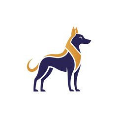 a minimalist dog logo vector art illustration with a dog icon  circle logo