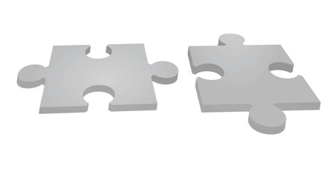 Fototapeta premium Grey blank puzzle template. vector