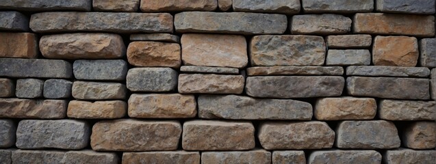 Horizontal Alignment of Stacked Stone Wall for Background