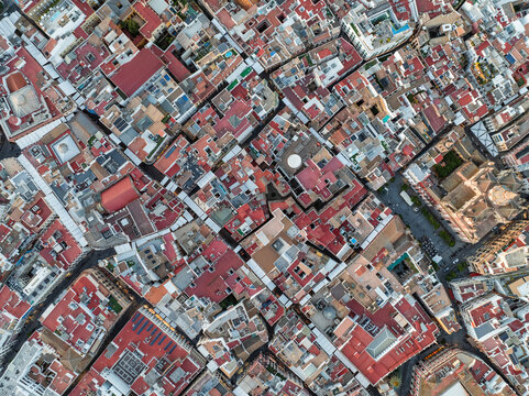 Aerial view of beautiful Seville cityscape, Andalusia, Spain.