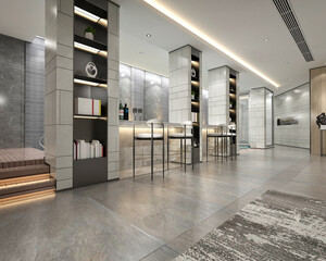 3d render of small business office interior
