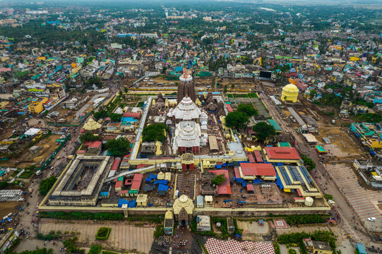 Aerial view of Jagannatha Temple, Puri, Odisha, India.