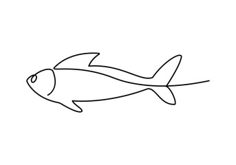 

continuous out line art of Beautiful aesthetic sea fish vector art One line goldfish vector illustration