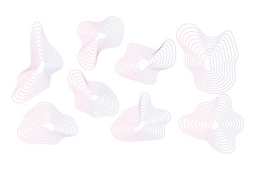 set abstract creative minimalist gradient wave element