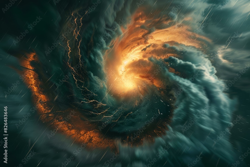 Aufkleber digital artwork of a starry spiral resembling a galactic whirlpool in space, with dynamic lines and 