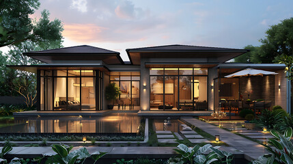 Minimalist villa resort architecture concept design