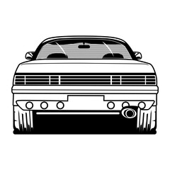Black and white car vector illustration for conceptual design