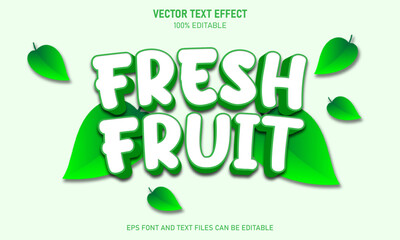 Fresh fruit editable text effect trending style modern