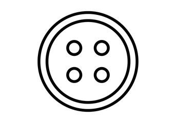 Icono negro de un botón en fondo blanco.