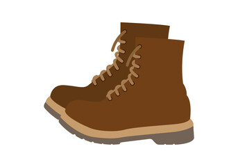 Par de botas de montaña marrón.