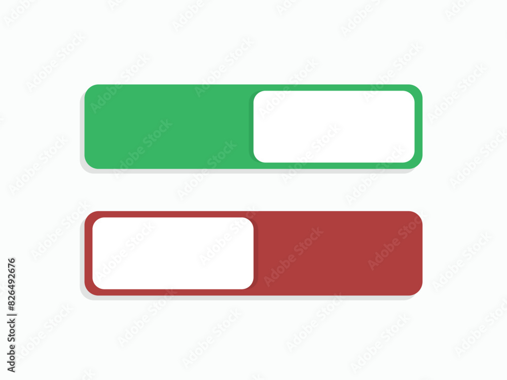 Poster sets on and off toggle switch buttons vector, buttons slider, suitable for simple ui design.