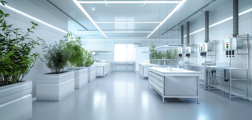 Fototapeta premium Modern Indoor Hydroponic Farming Laboratory.