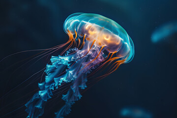 Bioluminescent Reverie: Abstract Expressionism in the Deep Ocean's Abyss