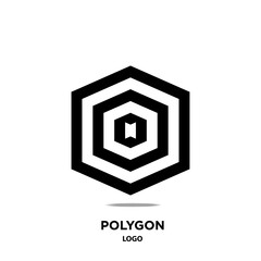 Polygon logo. Polygon letter. Polygon letter logo design. Initials Polygon logo linked with circle and uppercase monogram logo. Polygon typography for technology, business and real estate