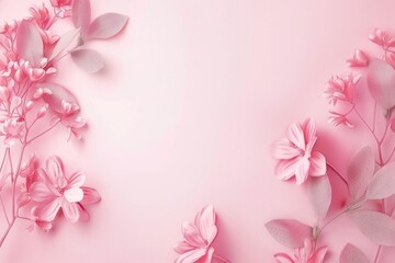Fototapeta premium Elegant Floral Background with Delicate Pink Blooms and Pastel Tones