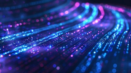 Obraz premium Abstract Blue Glowing Digital Network: Technology Concept Banner Design, futuristic concept