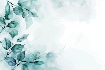 Serene Botanical Background with Elegant Pastel Leaves and Florals