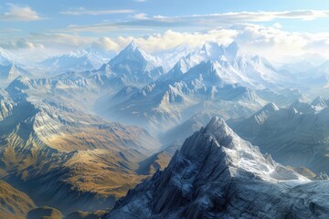Infinite Horizons: Panoramic vistas capturing the endless expanse of mountainous terrain