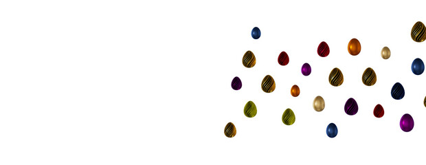 colorful eggs on white background