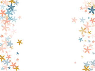 Starflower stylized flowers vector illustration. Cute field blossom shapes isolated.