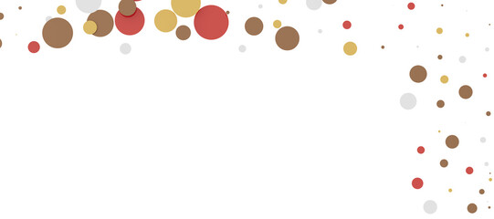  Colorful assorted confetti with serpentine on white