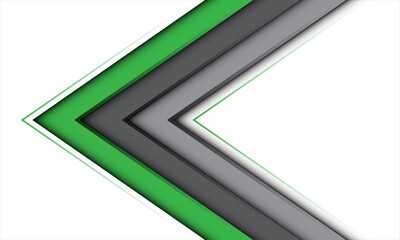 Abstract green grey arrow direction geometric on white design modern background vector