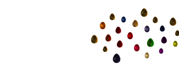 colorful eggs on white background