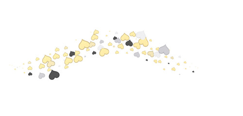 Falling red and pink hearts isolated on transparent background. Valentine’s day design