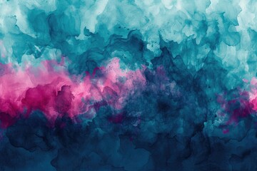 Vibrant Teal Symphony: Abstract Watercolor Bliss