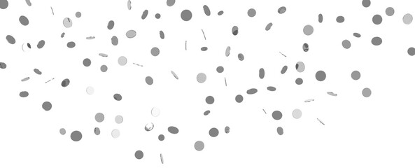 silver  Shower: Dynamic 3D Illustration of Dancing silver Confetti