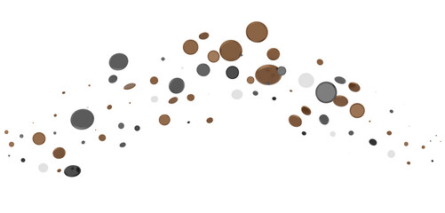 Multicolored paper confetti on transparent background. Realistic confetti flying. Colorful scattered items to holiday decorations.