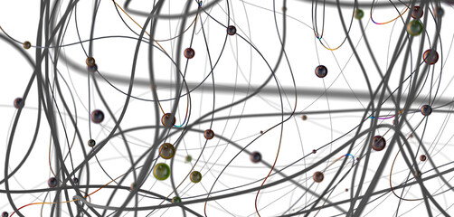 network shape. Abstract 3D render