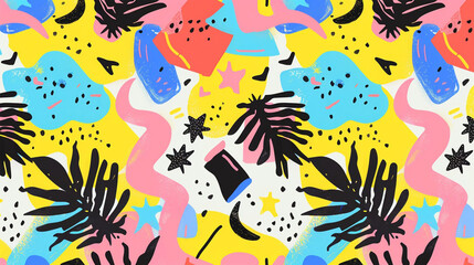Obraz premium Seamless vector pattern. Fashion design 80-90s